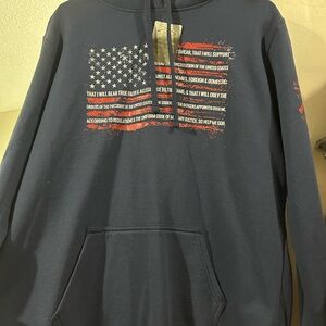 Grunt Style Navy American Flag Hoodie